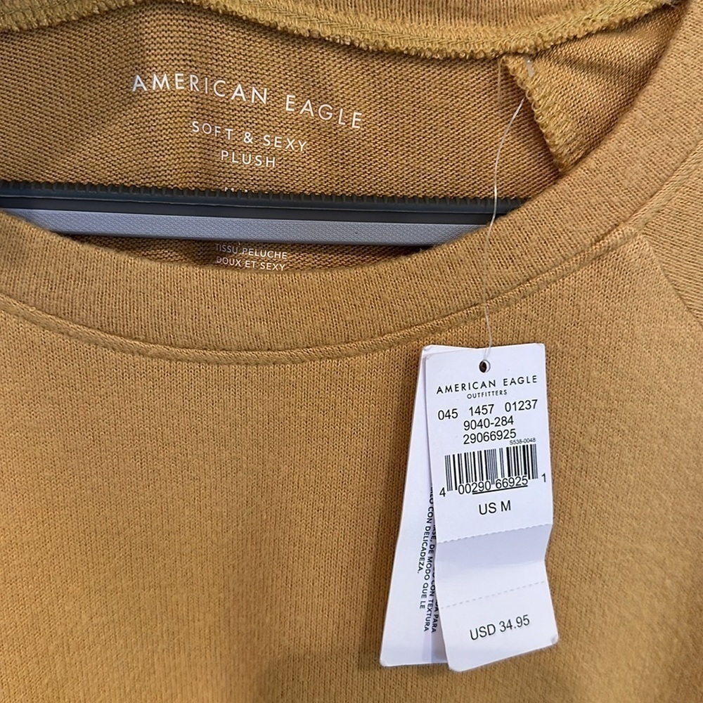 NWT American Eagle soft & sexy long sleeve top butternut yellow Sz M - Picture 2 of 9